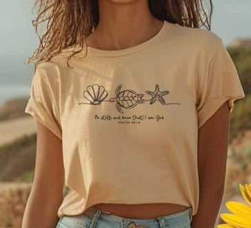 Be Still and Know that I am God beach DTF Transfer Design