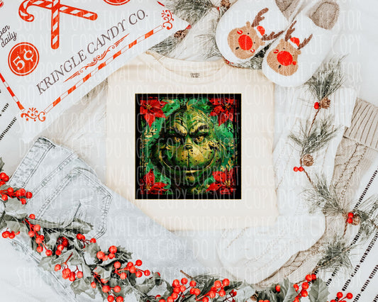 Grinch Christmas Painting DTF Transfer Design SS