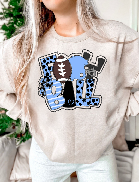 Football Word Art DTF Transfer Design Bev
