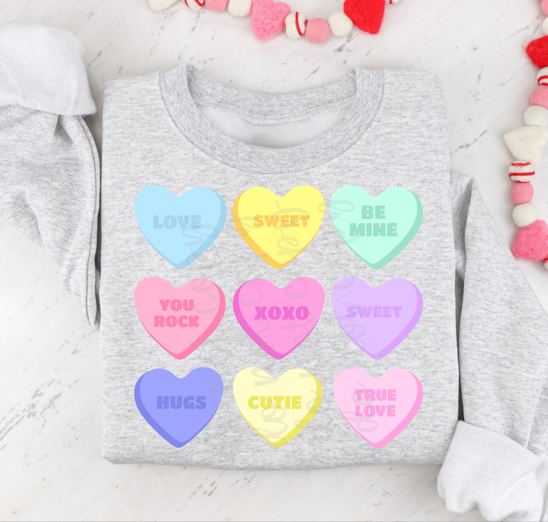 Conversation Hearts 2 DTF Transfer Design