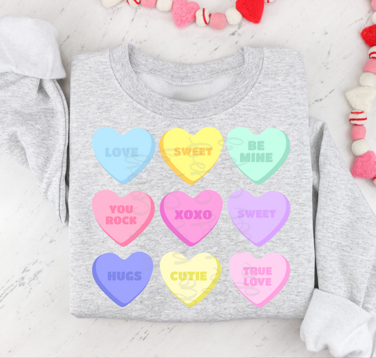 Conversation Hearts 2 DTF Transfer Design