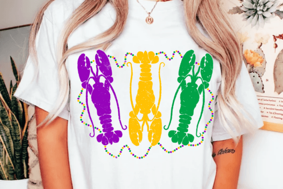 Crawfish beads Mardi Gras DTF Transfer Design