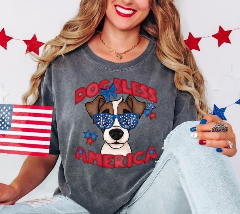 Dog Bless America DTF Transfer Design