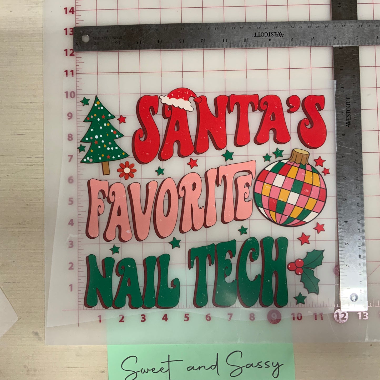 Santa’s Favorite Nail Tech  DTF Transfer Design