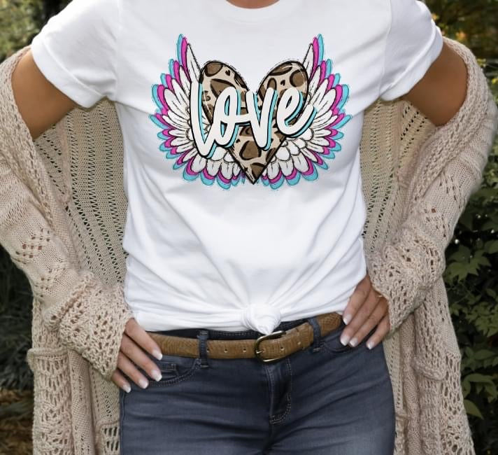 Love with Wings DTF Transfer Design