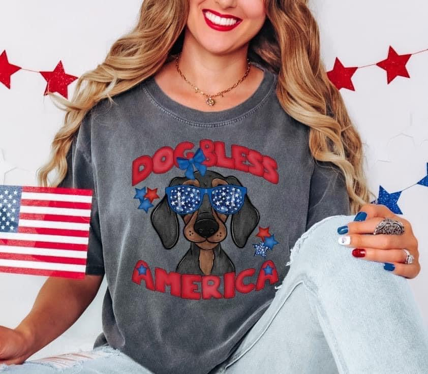 Dog Bless America DTF Transfer Design