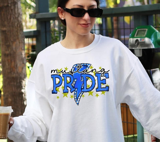 Mustang Pride Blue DTF Transfer Design Bev