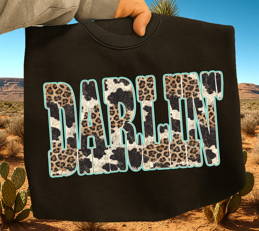 DARLIN LEOPARD WESTERN DTF Transfer Design