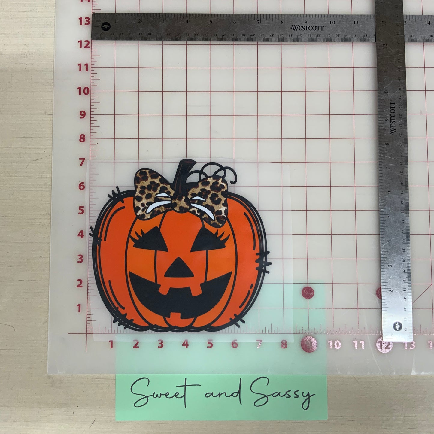 Girly pumpkin with bow DTF Transfer Design