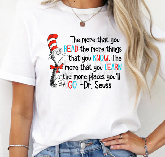 The More you Read the more you know DTF Transfer Design