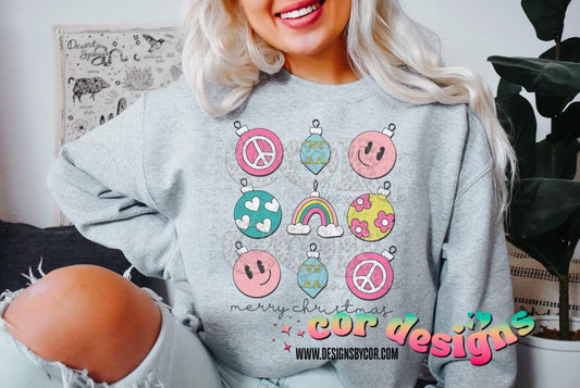 Groovy Retro Ornaments DTF Transfer Design