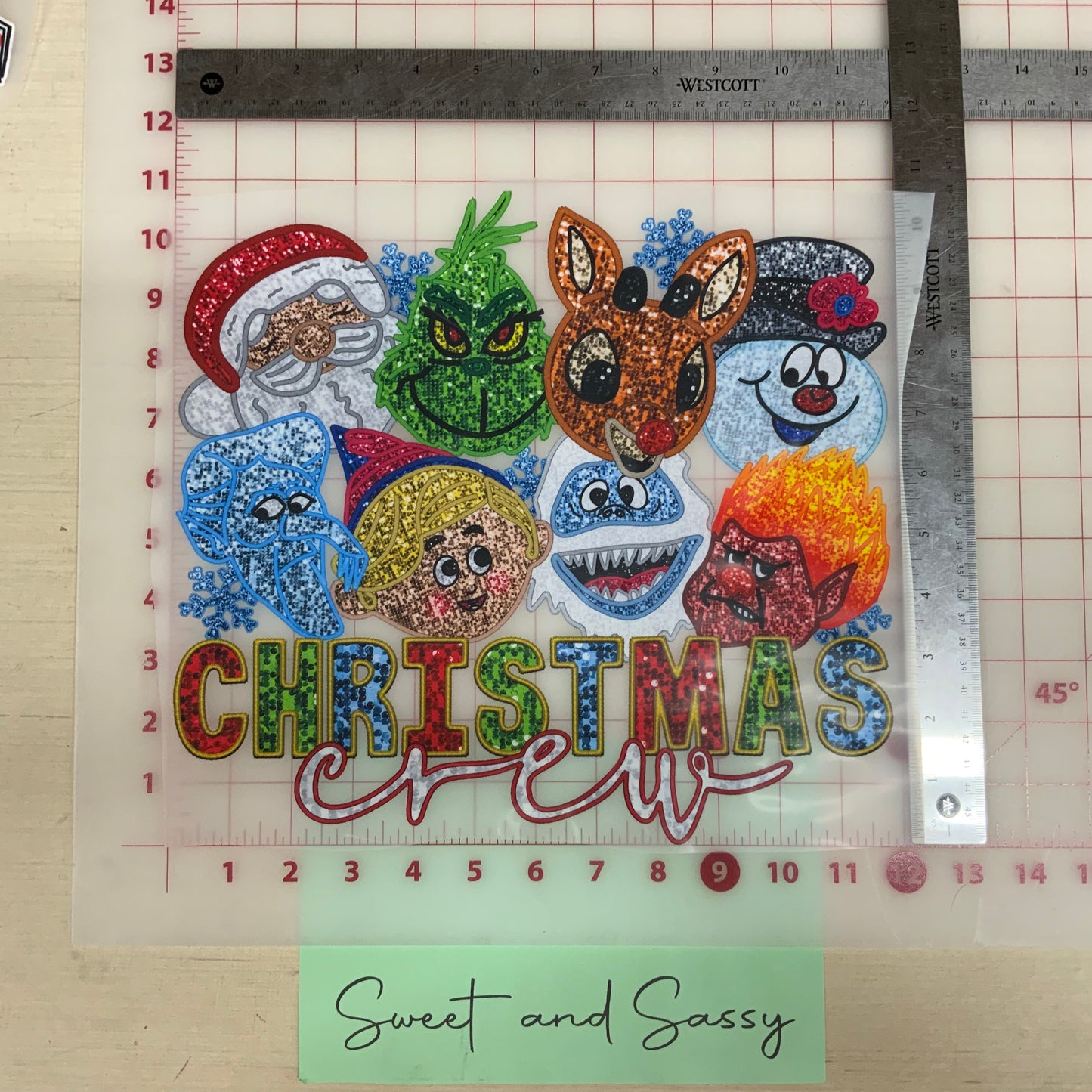 "Christmas Crew Glitter" DTF Transfer Design