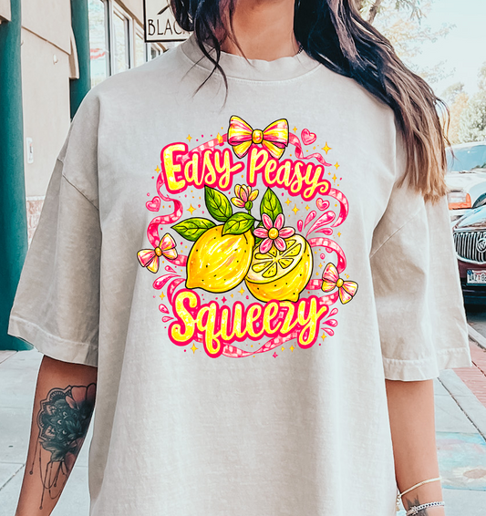 EASY PEASY SQUEEZY LEMON DTF Transfer Design