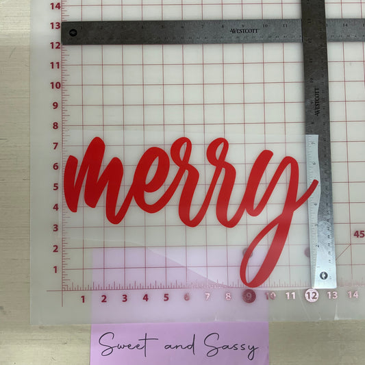 Merry cursive DTF Transfer Design