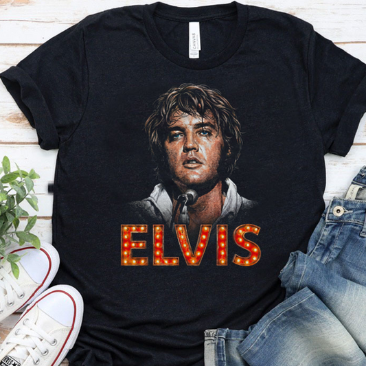 ELVIS text halftone color DTF Transfer Design