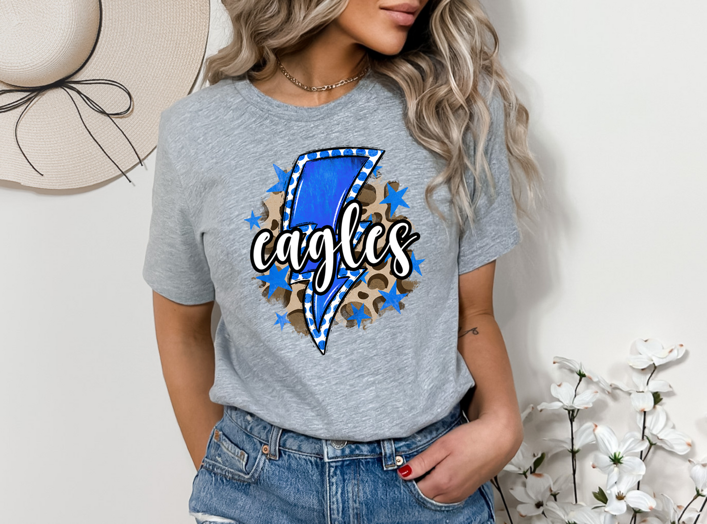 Eagles Lighting Bolt Blue DTF Transfer Design Bev
