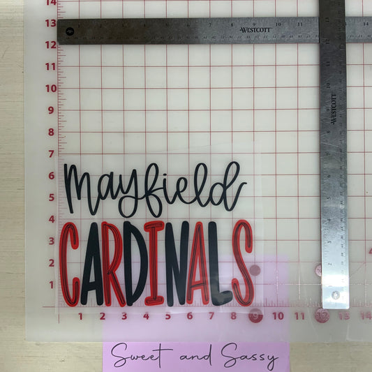 Mayfield Cardinals scribble DTF Transfer