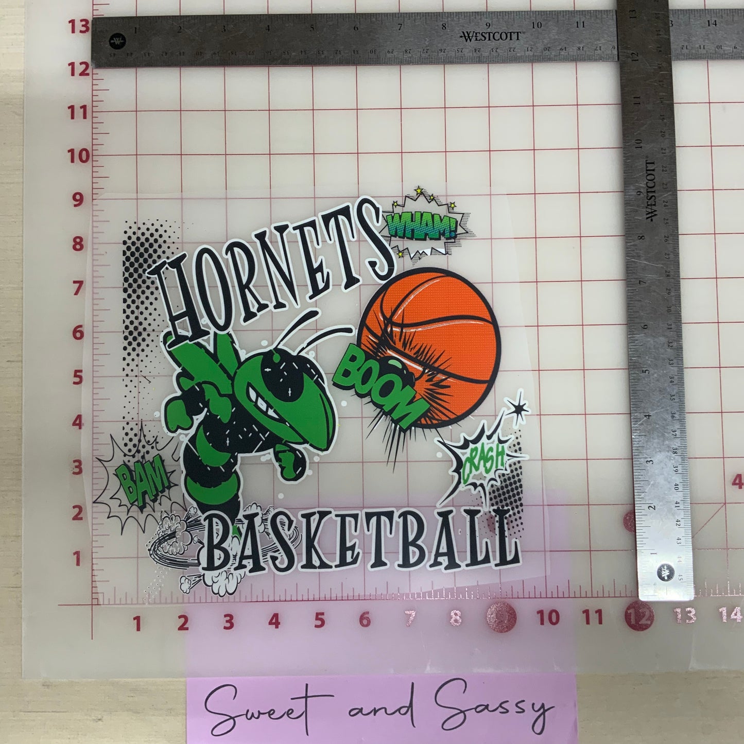 "Hornets Basketball" DTF Transfer Design