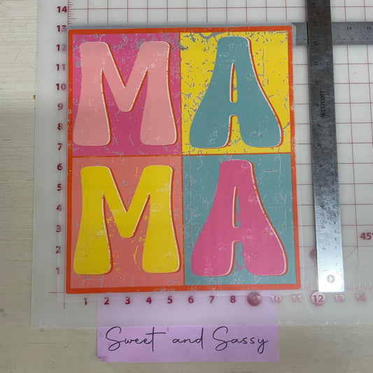 MAMA color block DTF Transfer Design