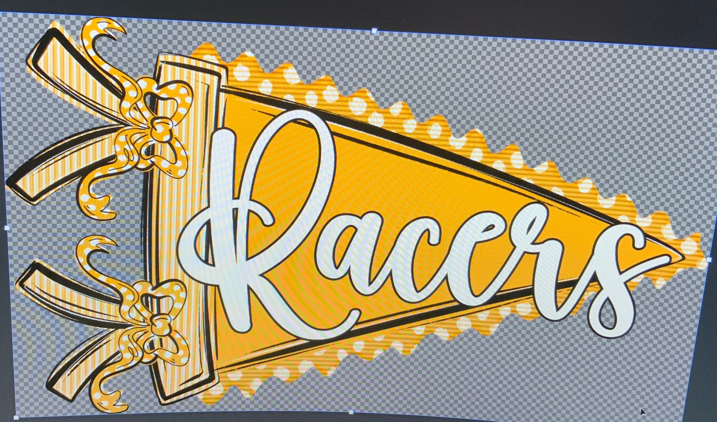 Prepster Pennant School Mascot DTF Transfer Design