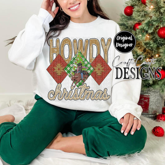 Howdy Christmas rope DTF Transfer Design