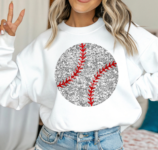 Faux glitter baseball DTF Transfer Design
