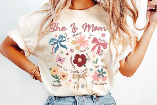 She is Mom bible verses coquette DTF Transfer Design CF