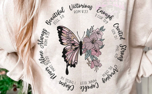 Butterfly with verses DTF Transfer Design