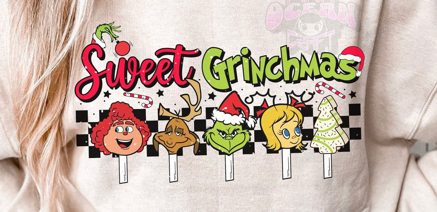 "Sweet Grinchmas" DTF Transfer Design