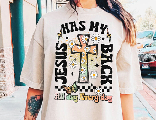 Jesus has my Back DTF Transfer Design