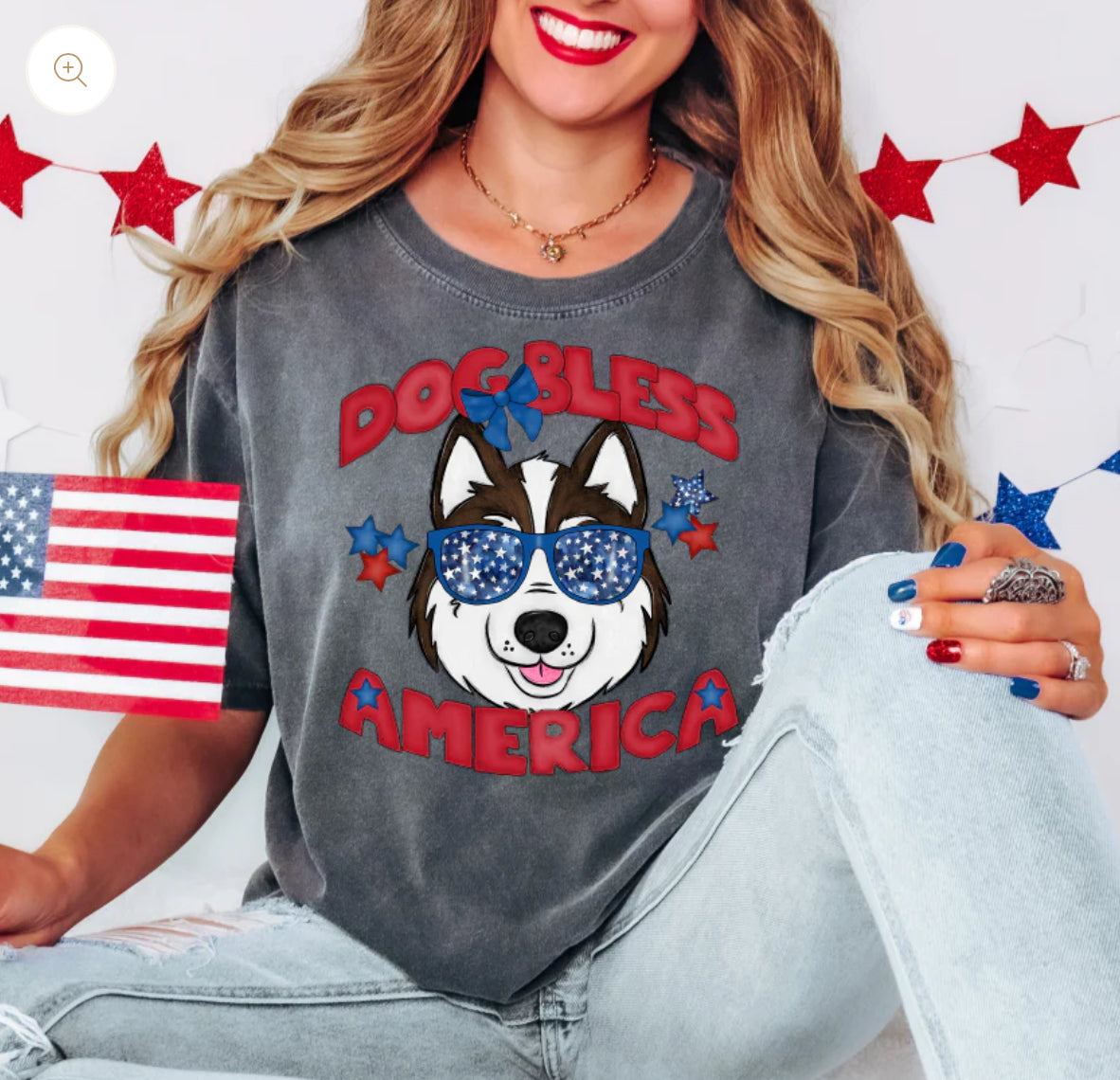 Dog Bless America DTF Transfer Design