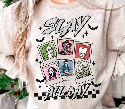 Slay All Day polaroid DTF Transfer Design