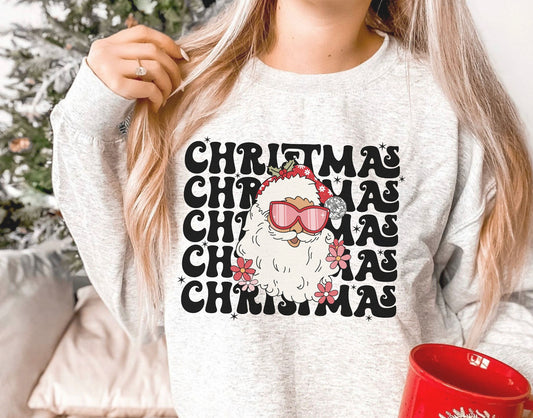 Christmas Santa with Disco Ball DTF Transfer Design