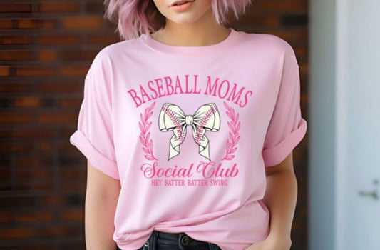 Baseball Moms Social Club DTF Transfer Design