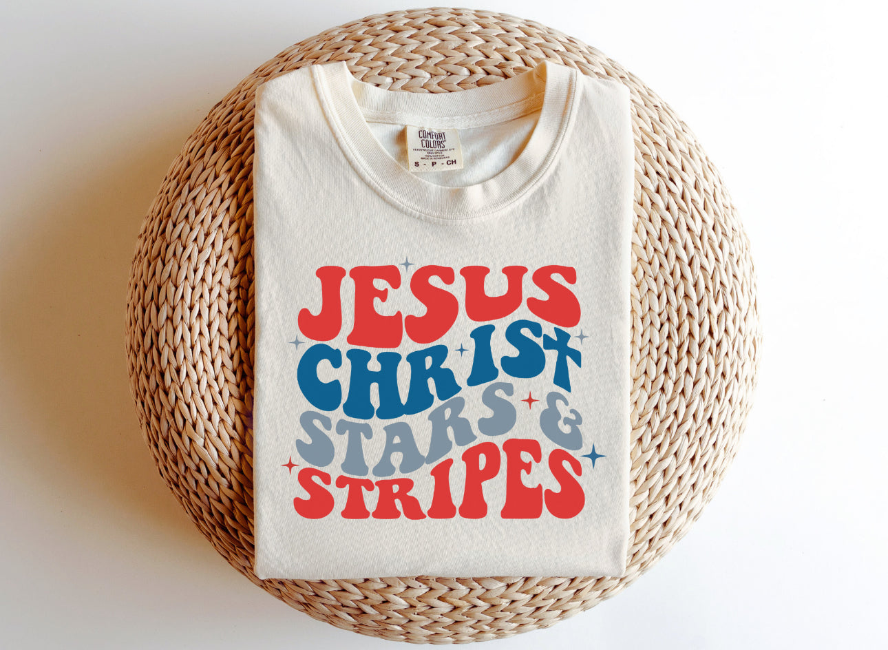 Jesus Christ Stars & Stripes DTF Transfer Design