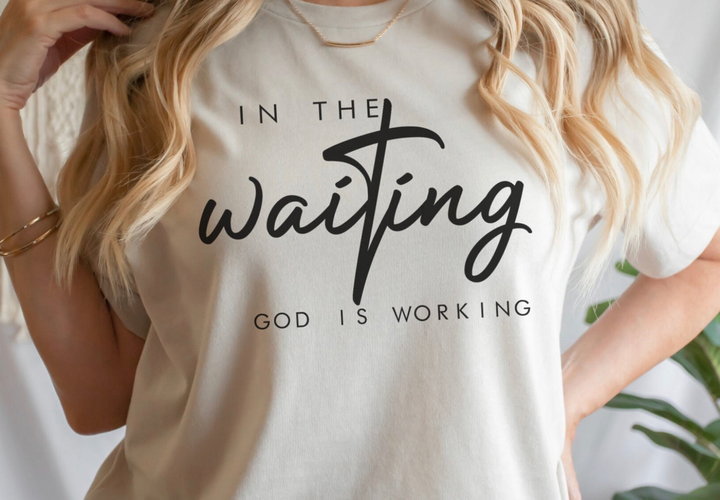 In the waiting God is working DTF Transfer Design