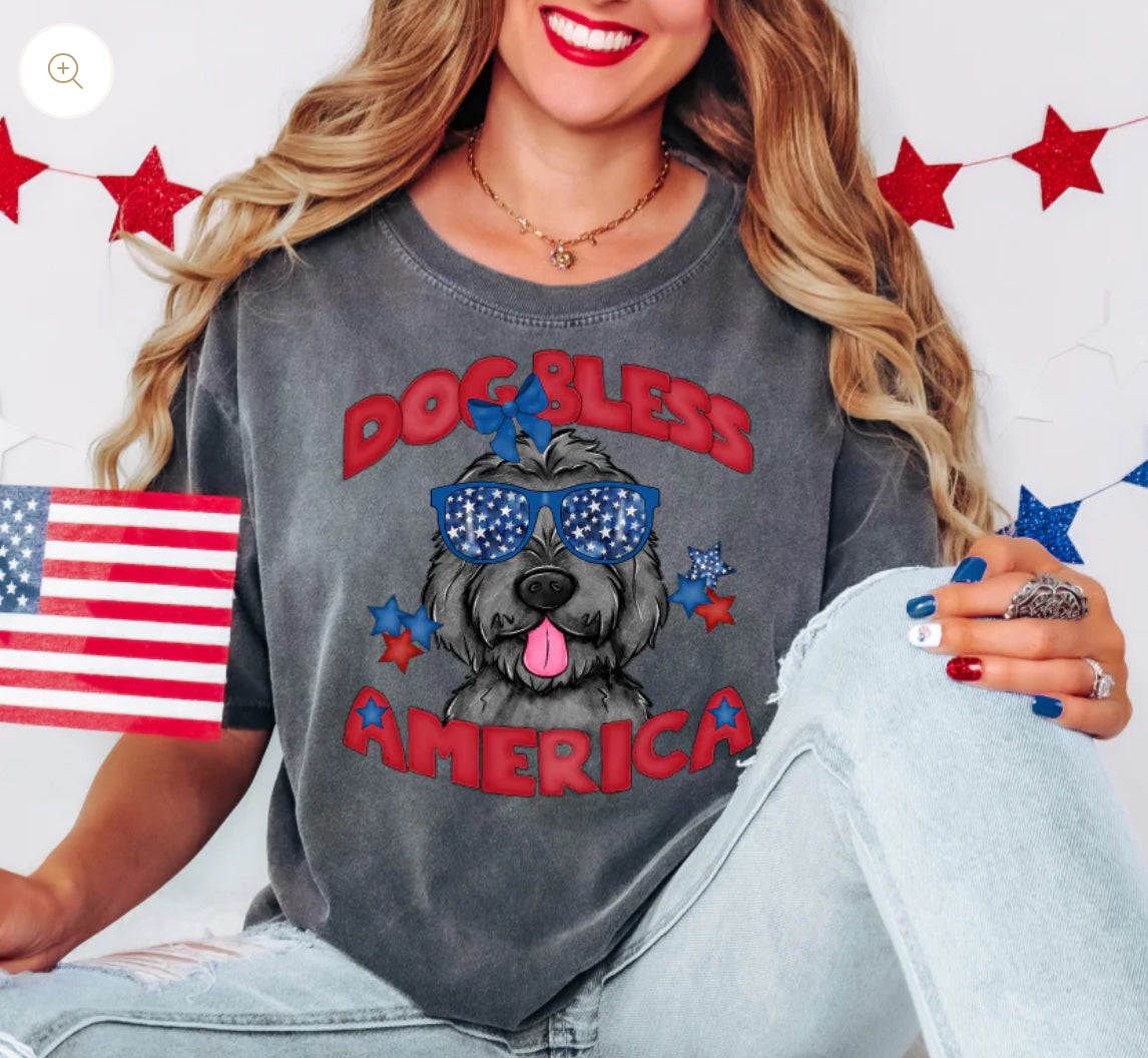 Dog Bless America DTF Transfer Design