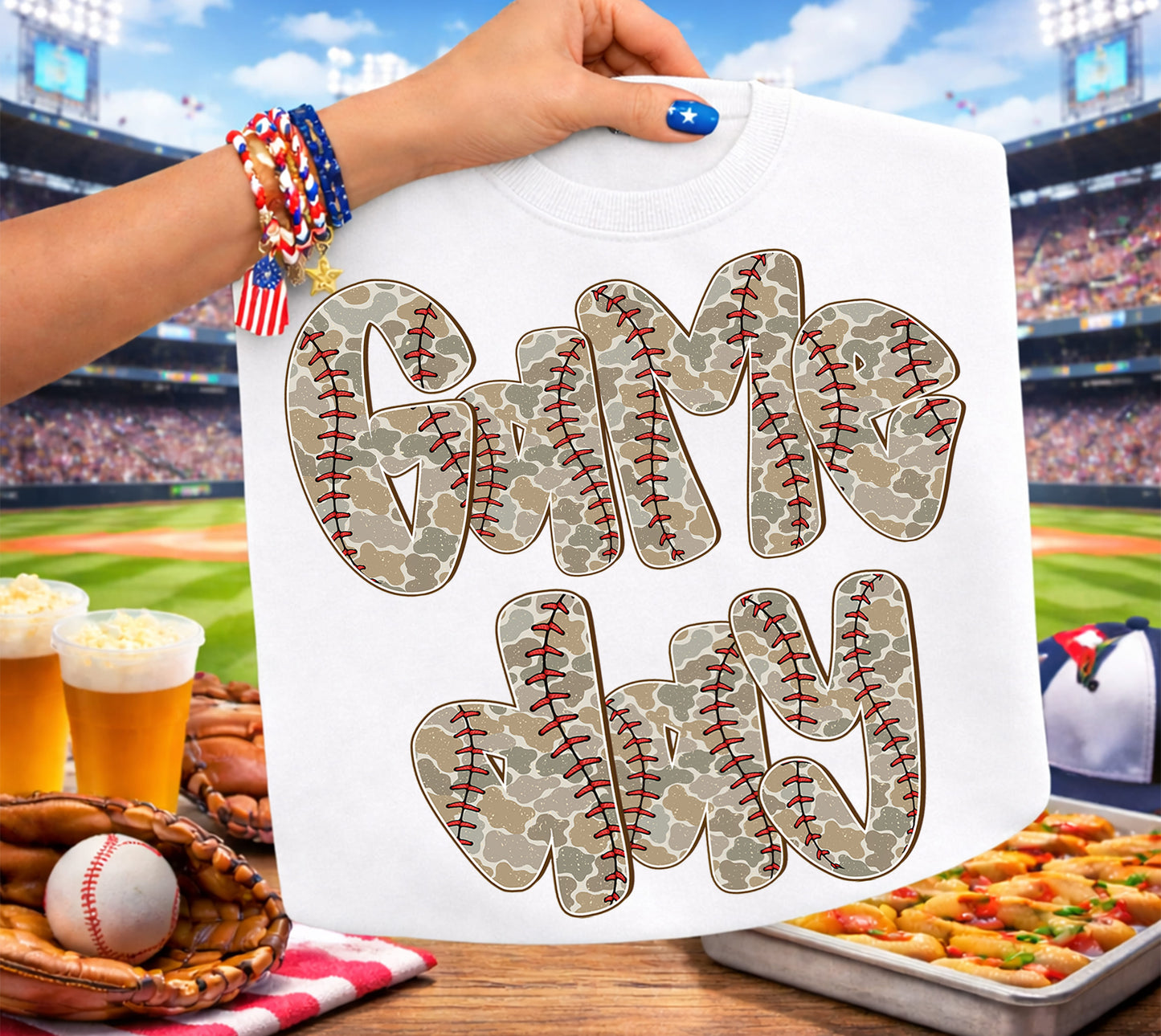 GAME DAY camo  DTF Transfer Design