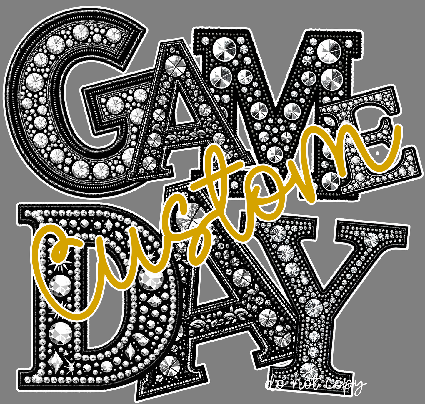 Custom Game Day Rhinestone MOCKUP Only