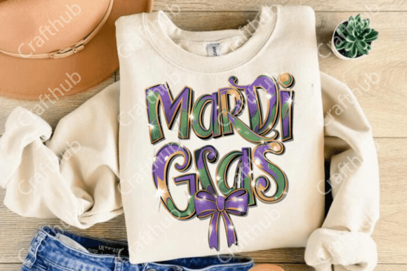 Mardi Gras Coquette PNG Design DTF Transfer Design