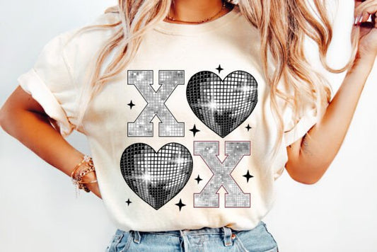 XOXO stacked sequins DTF Transfer Design CF