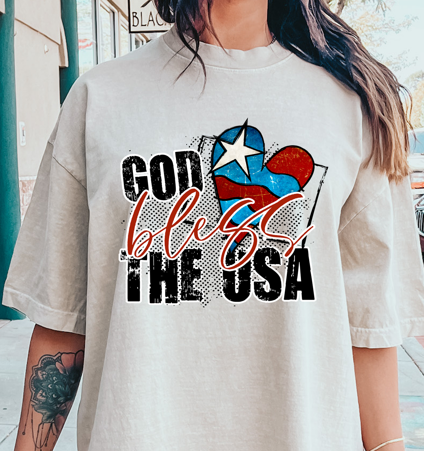 God Bless The USA dots  DTF Transfer Design