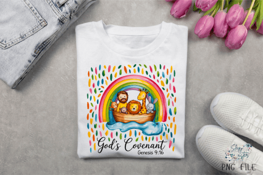 God's Covenant Noah and ark DTF Transfer Design
