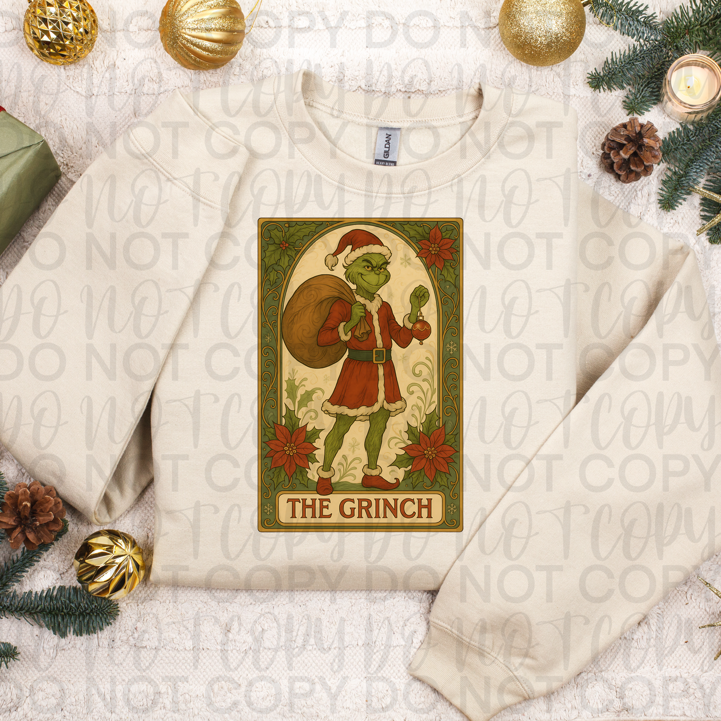 The Grinch Card DTF Transfer Design SS