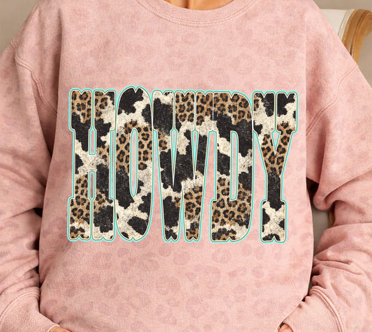 HOWDY LEOPARD WESTERN  DTF Transfer Design