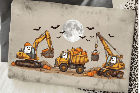 Halloween boo dozer DTF Transfer Design