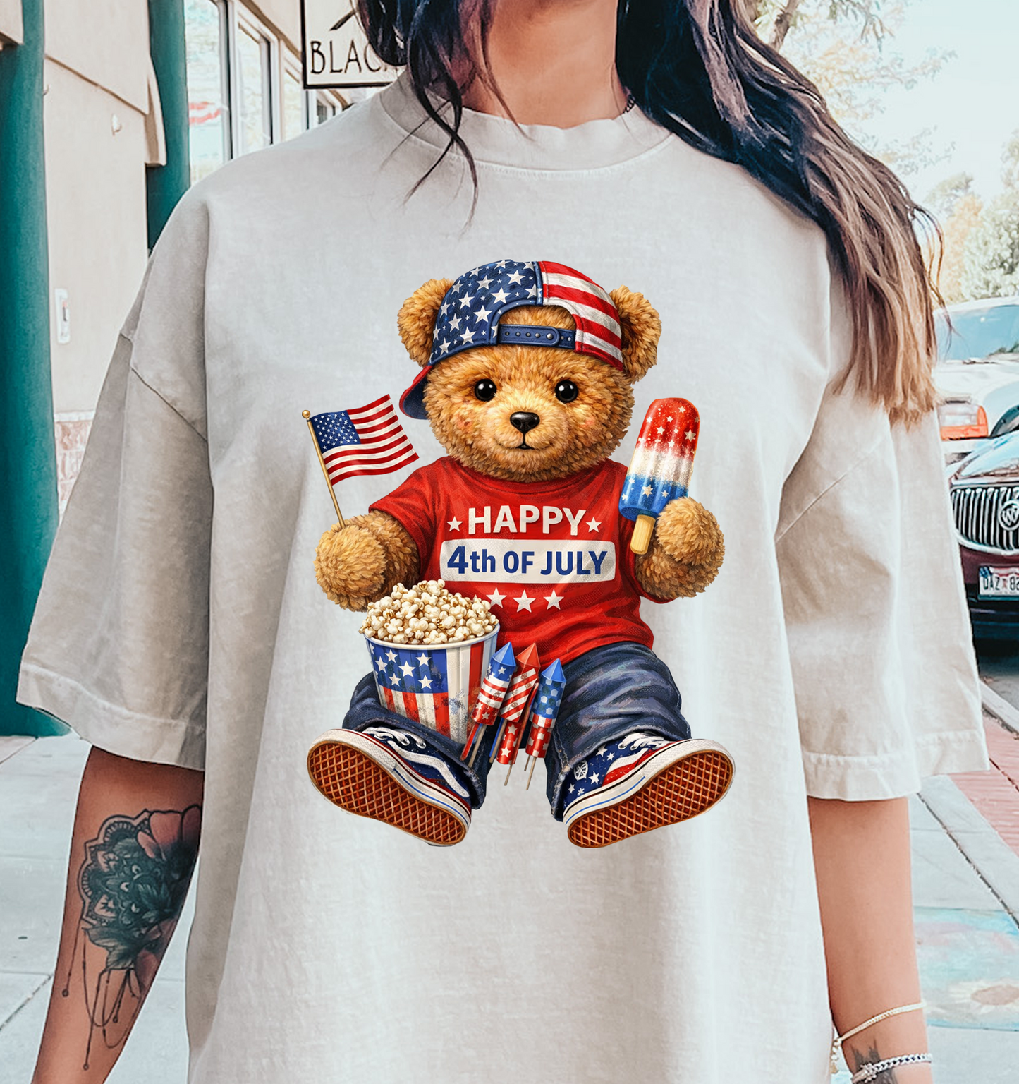 Happy 4th Teddy bear  DTF Transfer Design