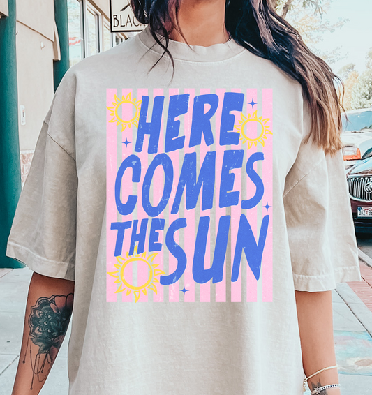 Here Comes the Sun Stripes DTF Transfer Design