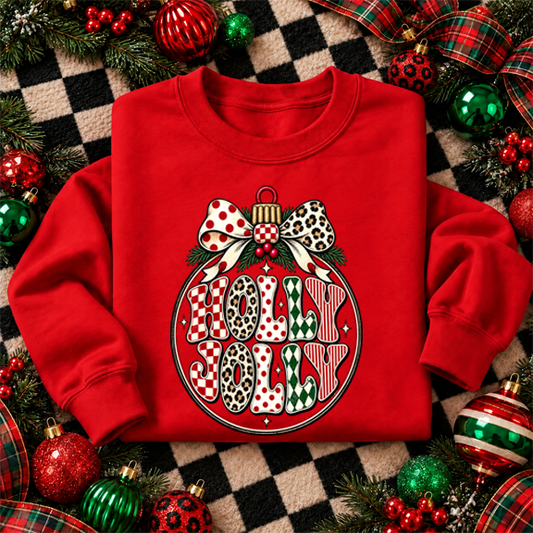 Holly Jolly ornament DTF Transfer Design
