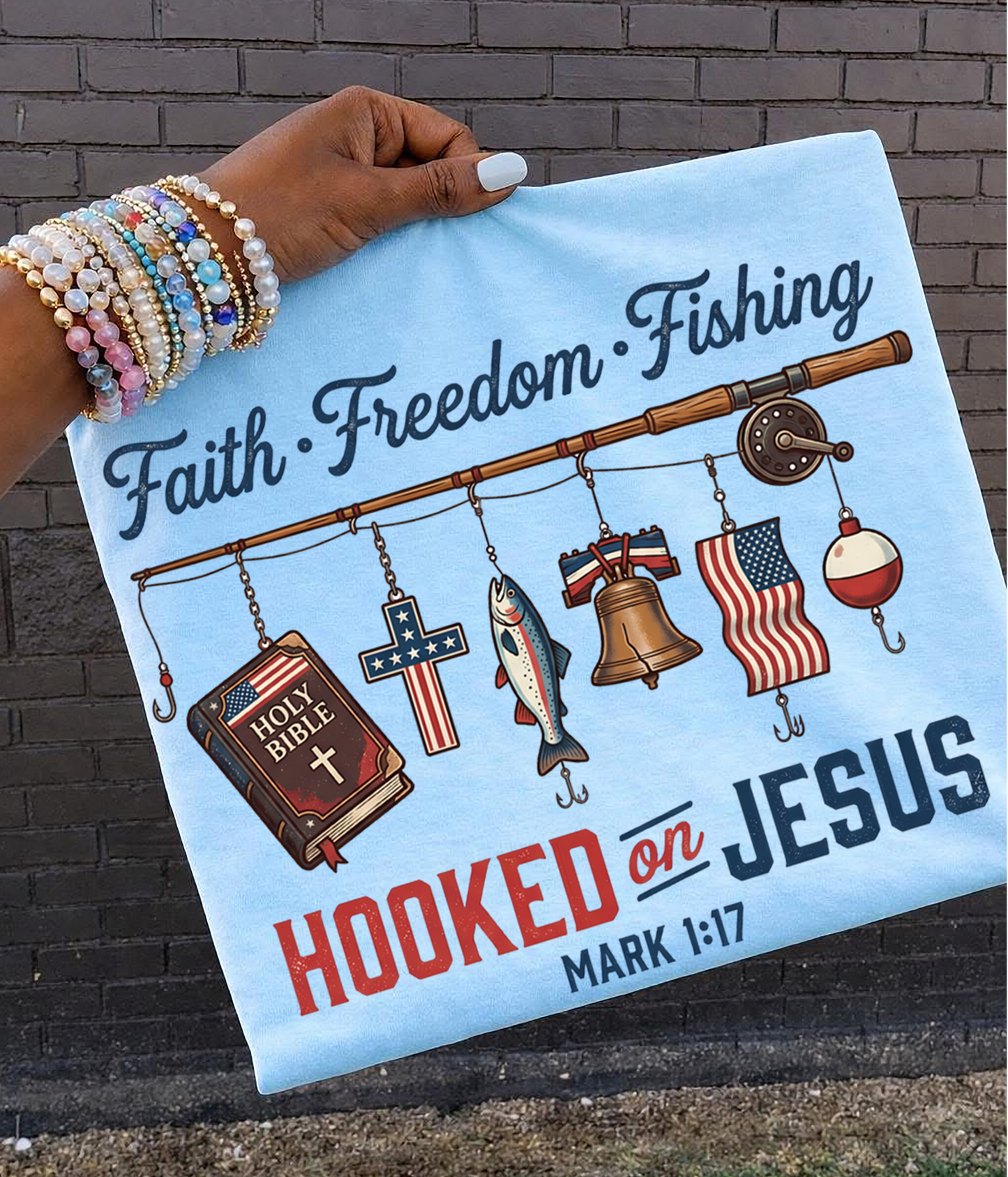Hooked on Jesus DTF Transfer design